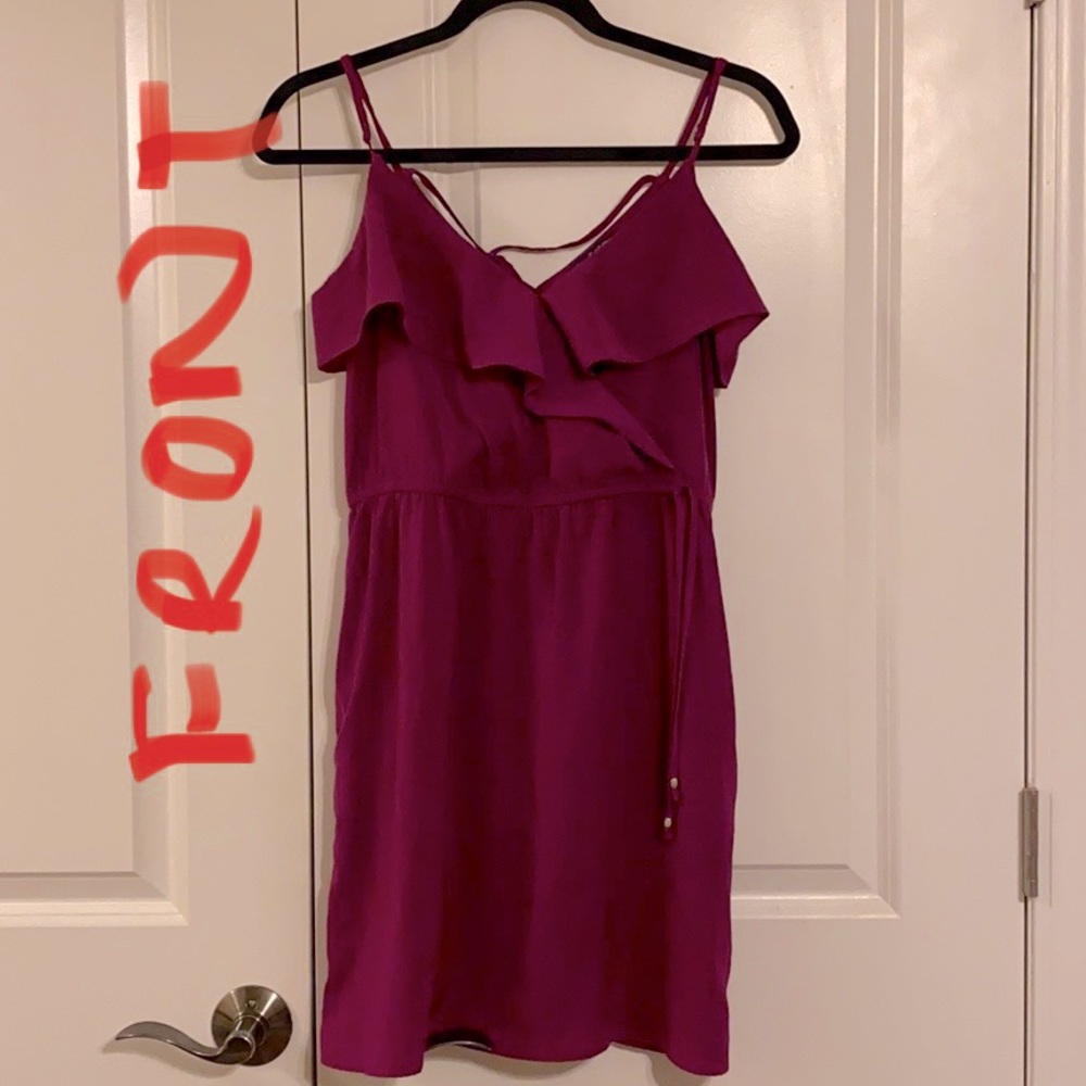 Purple Dress with Cinched Waist and POCKETS